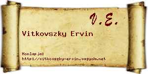 Vitkovszky Ervin névjegykártya