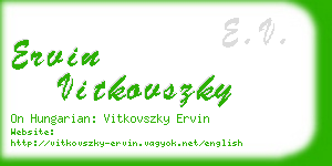 ervin vitkovszky business card